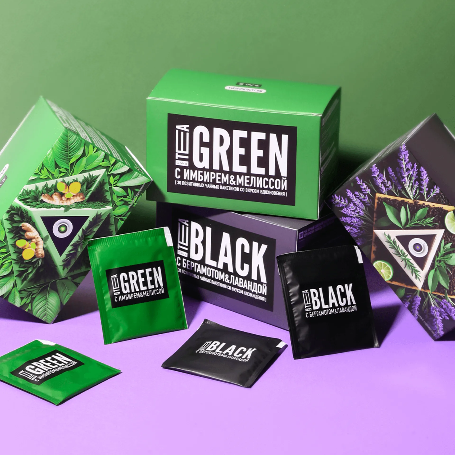 EWA TEA GREEN — Зеленый чай в пакетиках с имбирем и мелиссой.