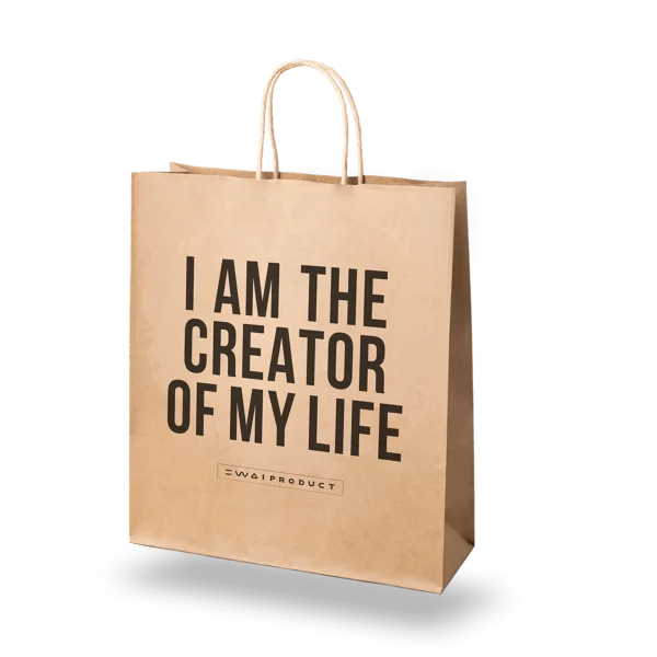 Пакет крафтовый (большой) - I am the creator of my life