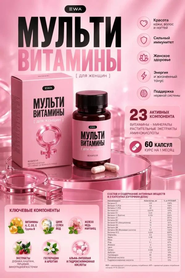 МУЛЬТИВИТАМИНЫ ДЛЯ ЖЕНЩИН